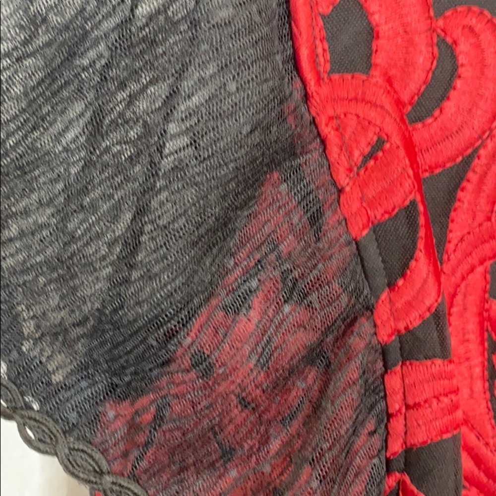 Foxiedox Red and Black Embroidered Dress Sz 2 New! - Picture 11 of 16